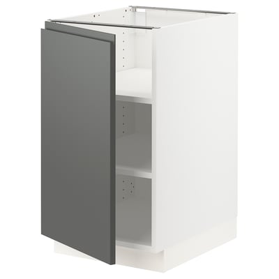 SEKTION Gabinete bajo 1 puerta c/estantes, blanco/Voxtorp gris oscuro, 46x61x76 cm