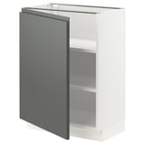SEKTION Gabinete bajo 1 puerta c/estantes, blanco/Voxtorp gris oscuro, 61x37x76 cm