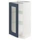 Opción: SEKTION Gabinete bajo 1 puerta vidrio, blanco Axstad/mate azul, 38x37x76 cm