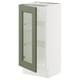 SEKTION Gabinete bajo 1 puerta vidrio, blanco/Axstad verde grisáceo, 38x37x76 cm