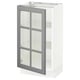 SEKTION Gabinete bajo 1 puerta vidrio, blanco/Bodbyn gris, 46x37x76 cm