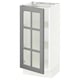 SEKTION Gabinete bajo 1 puerta vidrio, blanco/Bodbyn gris, 38x37x76 cm