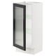SEKTION Gabinete bajo 1 puerta vidrio, blanco/Hejsta Vidrio acanalado carbón, 38x37x76 cm