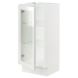 SEKTION Gabinete bajo 1 puerta vidrio, blanco/Hejsta Vidrio transparente blanco, 38x37x76 cm