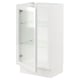 SEKTION Gabinete bajo 1 puerta vidrio, blanco/Hejsta Vidrio transparente blanco, 46x37x76 cm