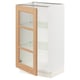 Opción: SEKTION Gabinete bajo 1 puerta vidrio, blanco/Vedhamn roble, 46x37x76 cm