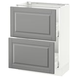 SEKTION Gabinete bajo 2 cajones, blanco Maximera/Bodbyn gris, 61x37x76 cm