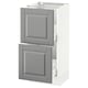 SEKTION Gabinete bajo 2 cajones, blanco Maximera/Bodbyn gris, 38x37x76 cm