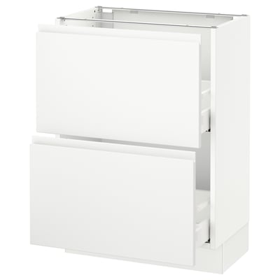 SEKTION Gabinete bajo 2 cajones, blanco Maximera/Voxtorp blanco mate, 61x37x76 cm