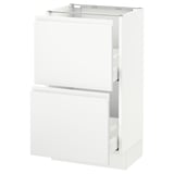 SEKTION Gabinete bajo 2 cajones, blanco Maximera/Voxtorp blanco mate, 46x37x76 cm