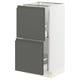 SEKTION Gabinete bajo 2 cajones, blanco Maximera/Voxtorp gris oscuro, 38x37x76 cm