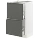 SEKTION Gabinete bajo 2 cajones, blanco Maximera/Voxtorp gris oscuro, 46x37x76 cm