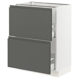 SEKTION Gabinete bajo 2 cajones, blanco Maximera/Voxtorp gris oscuro, 61x37x76 cm