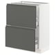 SEKTION Gabinete bajo 2 cajones, blanco Maximera/Voxtorp gris oscuro, 61x37x76 cm