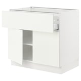 SEKTION Gabinete bajo 2 puertas 1 cajón, blanco/Vallstena blanco, 91x61x76 cm