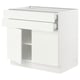 SEKTION Gabinete bajo 2 puertas 2 cajones, blanco/Vallstena blanco, 91x61x76 cm