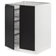 SEKTION Gabinete bajo 2 puertas c/canasta, blanco/Upplöv Carbón mate, 61x61x76 cm
