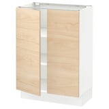 SEKTION Gabinete bajo 2 puertas c/estantes, blanco/Askersund efecto fresno claro, 61x37x76 cm