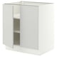 SEKTION Gabinete bajo 2 puertas c/estantes, blanco/Aspudden gris claro, 76x61x76 cm