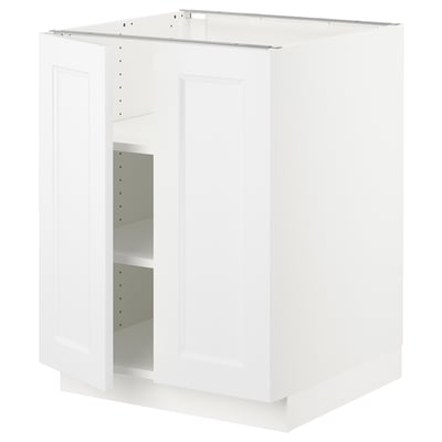 SEKTION Gabinete bajo 2 puertas c/estantes, blanco/Axstad blanco mate, 61x61x76 cm