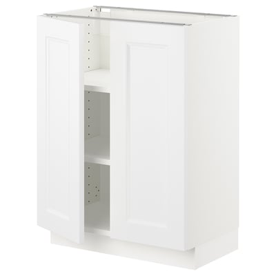 SEKTION Gabinete bajo 2 puertas c/estantes, blanco/Axstad blanco mate, 61x37x76 cm