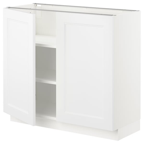 SEKTION Gabinete bajo 2 puertas c/estantes, blanco/Axstad blanco mate, 91x37x76 cm
