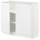 SEKTION Gabinete bajo 2 puertas c/estantes, blanco/Axstad blanco mate, 91x37x76 cm