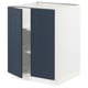 SEKTION Gabinete bajo 2 puertas c/estantes, blanco Axstad/mate azul, 61x61x76 cm