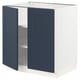 SEKTION Gabinete bajo 2 puertas c/estantes, blanco Axstad/mate azul, 76x61x76 cm