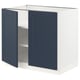 SEKTION Gabinete bajo 2 puertas c/estantes, blanco Axstad/mate azul, 91x61x76 cm