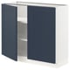 SEKTION Gabinete bajo 2 puertas c/estantes, blanco Axstad/mate azul, 91x37x76 cm