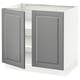 SEKTION Gabinete bajo 2 puertas c/estantes, blanco/Bodbyn gris, 91x61x76 cm