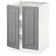 SEKTION Gabinete bajo 2 puertas c/estantes, blanco/Bodbyn gris, 61x61x76 cm