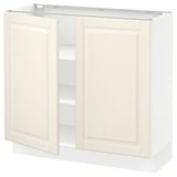 SEKTION Gabinete bajo 2 puertas c/estantes, blanco/Bodbyn hueso, 91x37x76 cm