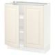 SEKTION Gabinete bajo 2 puertas c/estantes, blanco/Bodbyn hueso, 76x37x76 cm