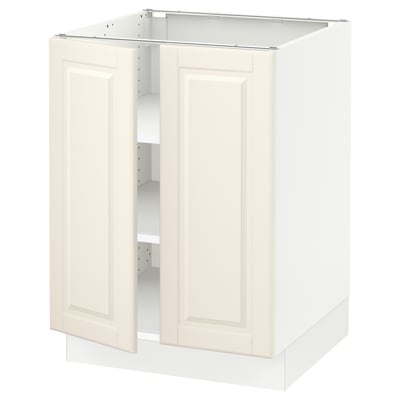 SEKTION Gabinete bajo 2 puertas c/estantes, blanco/Bodbyn hueso, 61x61x76 cm
