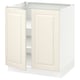 SEKTION Gabinete bajo 2 puertas c/estantes, blanco/Bodbyn hueso, 76x61x76 cm