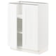 SEKTION Gabinete bajo 2 puertas c/estantes, blanco Enköping/blanco efecto madera, 61x37x76 cm