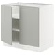 SEKTION Gabinete bajo 2 puertas c/estantes, blanco/Havstorp gris claro, 91x61x76 cm