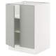 SEKTION Gabinete bajo 2 puertas c/estantes, blanco/Havstorp gris claro, 61x61x76 cm