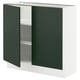 SEKTION Gabinete bajo 2 puertas c/estantes, blanco/Havstorp Verde oscuro, 91x37x76 cm