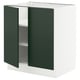 SEKTION Gabinete bajo 2 puertas c/estantes, blanco/Havstorp Verde oscuro, 76x61x76 cm