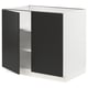 SEKTION Gabinete bajo 2 puertas c/estantes, blanco/Nickebo Carbón mate, 91x61x76 cm