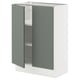 SEKTION Gabinete bajo 2 puertas c/estantes, blanco/Nickebo Verde grisáceo mate, 61x37x76 cm