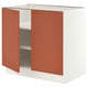 SEKTION Gabinete bajo 2 puertas c/estantes, blanco/Terrsjö motivo de ondas marrón rojizo, 91x61x76 cm