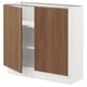 Opción: SEKTION Gabinete bajo 2 puertas c/estantes, blanco/Tistorp Efecto nogal café, 91x37x76 cm