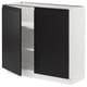 SEKTION Gabinete bajo 2 puertas c/estantes, blanco/Upplöv Carbón mate, 91x37x76 cm