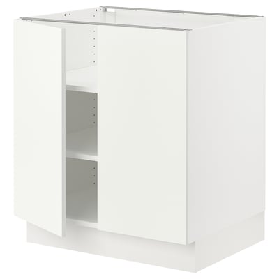 SEKTION Gabinete bajo 2 puertas c/estantes, blanco/Vallstena blanco, 76x61x76 cm