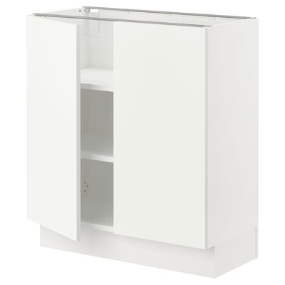 SEKTION Gabinete bajo 2 puertas c/estantes, blanco/Vallstena blanco, 76x37x76 cm