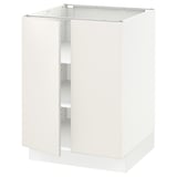 SEKTION Gabinete bajo 2 puertas c/estantes, blanco/Veddinge blanco, 61x61x76 cm